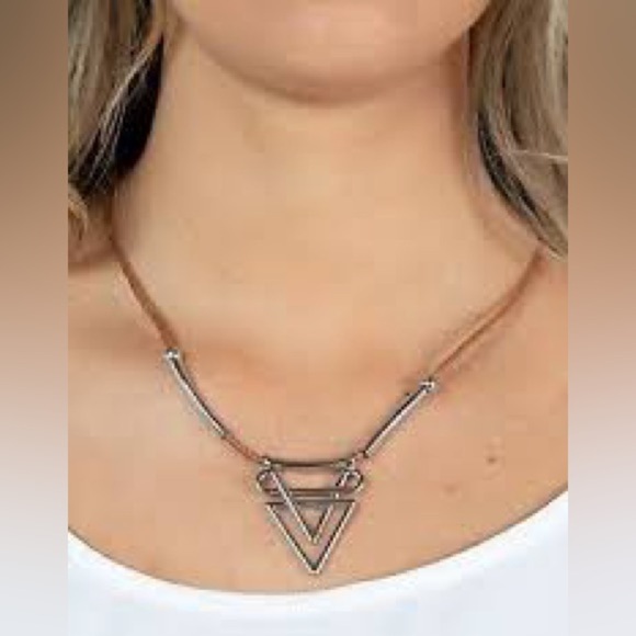 Paparazzi Silver and Brown Tulum Totem Necklace and Earrings - Picture 1 of 5
